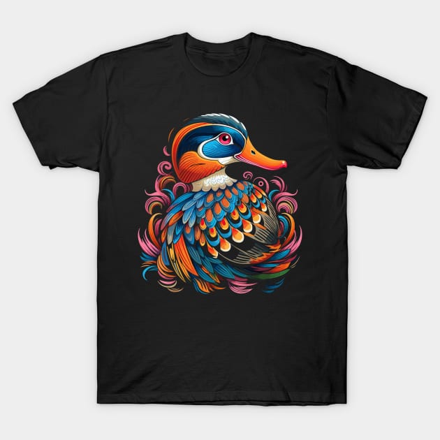 Patriotic Mandarin Duck T-Shirt by JH Mart